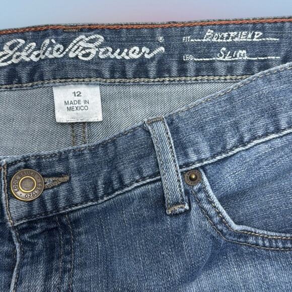 EDDIE BAUER Women’s 12 BOYFRIEND SLIM Blue Jeans - Picture 5 of 5